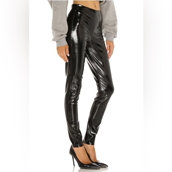 RAG & BONE Nina Vinyl Skinny High Rise Pant in Black - XS - Picture 2 of 5